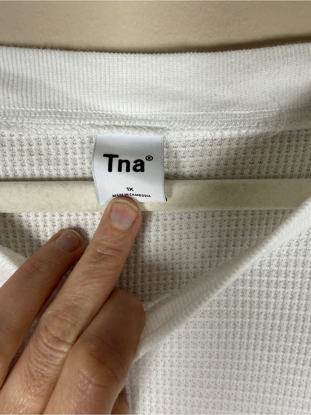 Aritzia TNA Waffle Raglan Longsleeve Sz 1X - Picture 9 of 10